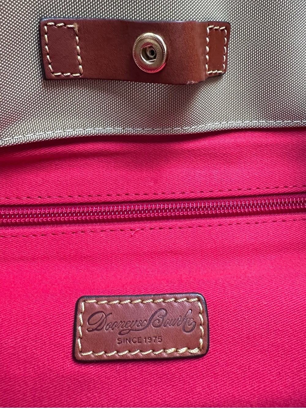Dooney & Bourke Khaki Shopper Tote Bag - Picture 4 of 10